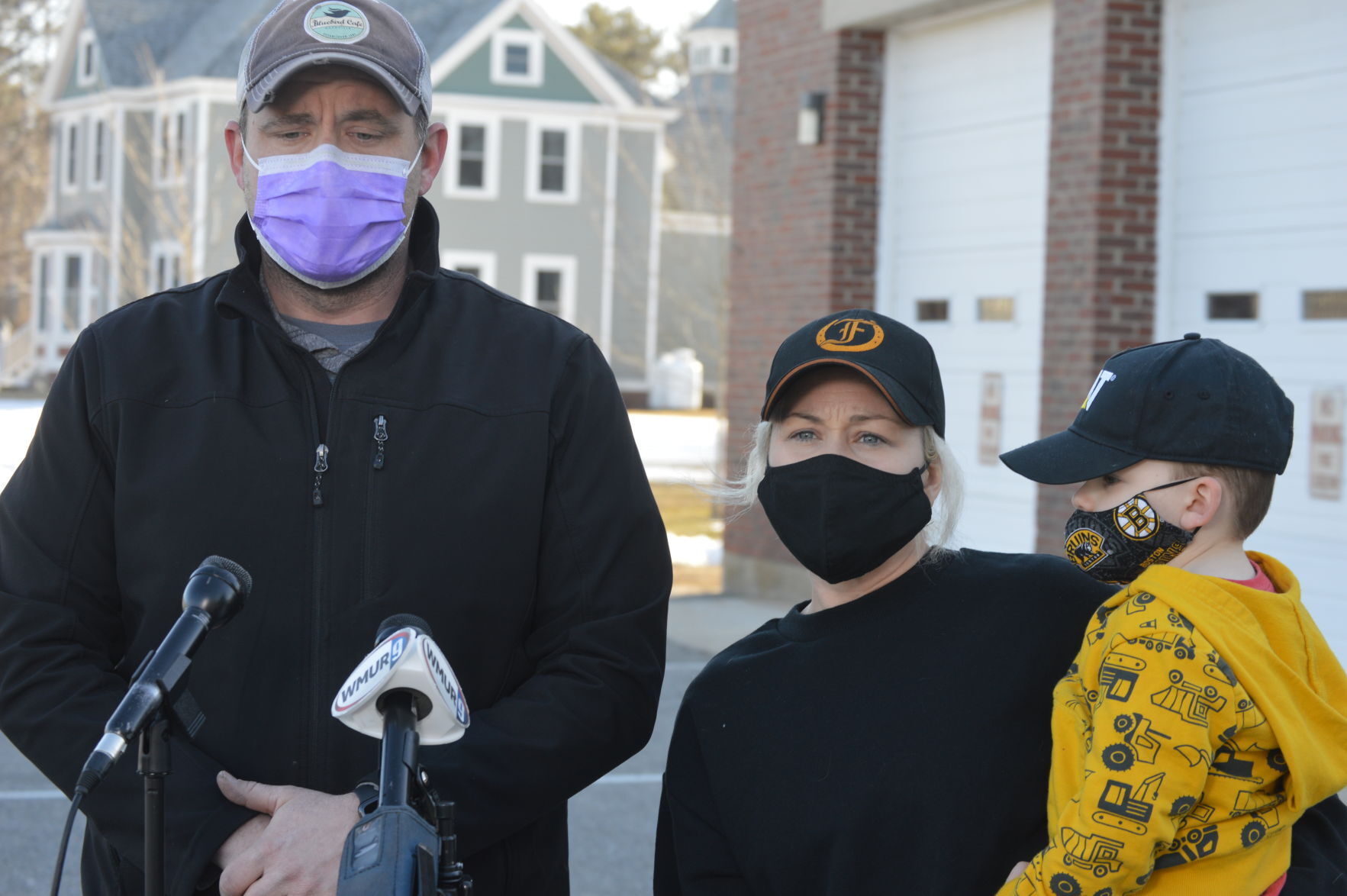 Kingston Fire Chief Graham Pellerin, his wife, Samantha, and their son, Gunner